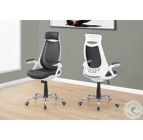 White and Gray Mesh Office Chair