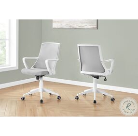 7294 White And Grey Mesh Multi Position Office Chair