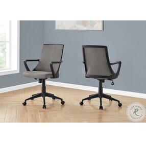 7297 Black And Dark Grey Fabric Multi Position Office Chair