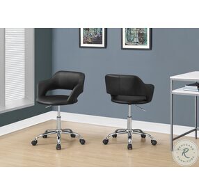 Black and Chrome Metal Swivel Office Chair