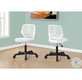 7338 White Swivel Adjustable Office Chair