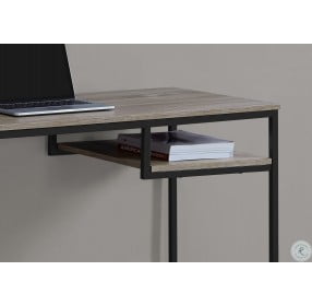Dark Taupe and Black 48" Computer Desk