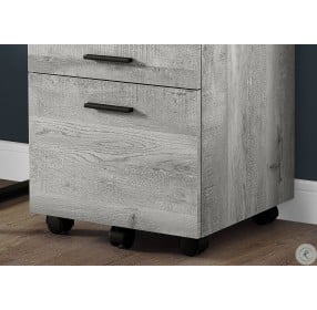 Gray Wood 3 Drawer Filing Cabinet