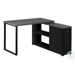 7433 Black and Grey L Shaped Home Office Set