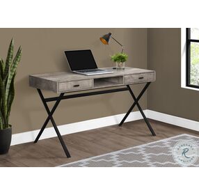 7449 Taupe And Black 48" Computer Desk