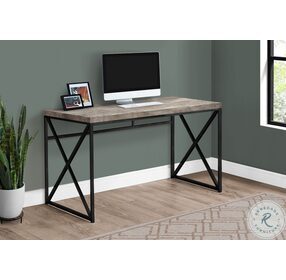 7452 Taupe And Black 48" Computer Desk
