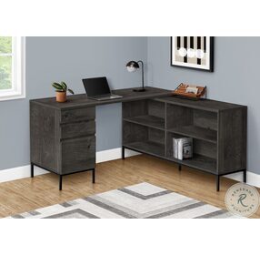 7492 Dark Grey L Shape 60" Computer Desk