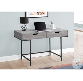 7553 Grey And Black Metal 2 Drawer 48" Computer Desk