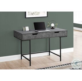 7559 Grey And Black Metal 2 Drawer 48" Computer Desk