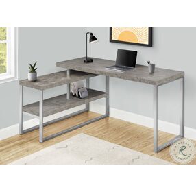 7586 Grey L Shape Computer Desk