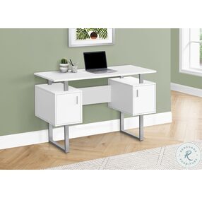 7605 Sleek White 48" Computer Desk