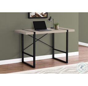 7659 Taupe And Black 48" Computer Desk