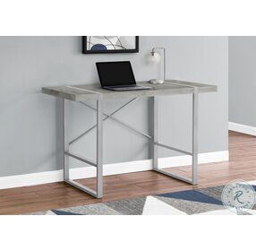 7662 Grey And Silver 48" Computer Desk