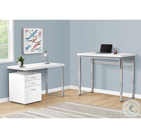 7683 White 48" Adjustable Computer Desk