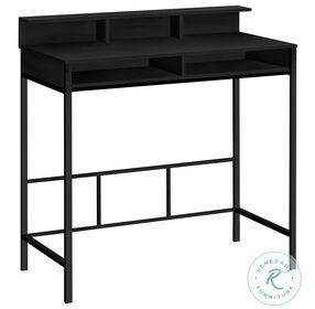 7700 Black Home Office Set With Hutch