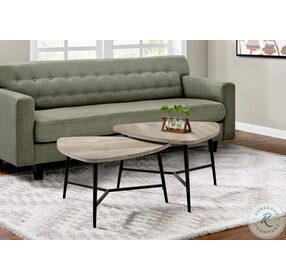 7939P Taupe And Black 2 Piece Occasional Table Set