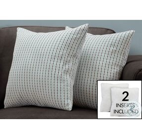 9231 Blue And Grey Abstract Dot 18" Pillow Set Of 2