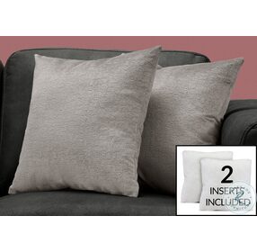 9273 Grey Mosaic Velvet 18" Pillow Set Of 2
