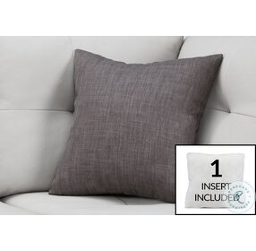 9312 Linen Patterned Dark Grey 18" Pillow