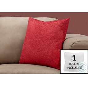 9326 Red Feathered Velvet 18" Pillow