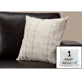 9344 Taupe Wave Pattern 18" Pillow