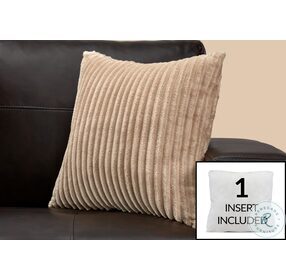 9354 Beige Ultra Soft Ribbed Style 18" Pillow