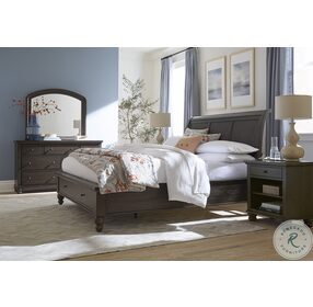 Cambridge Cracked Pepper King Sleigh Storage Bed