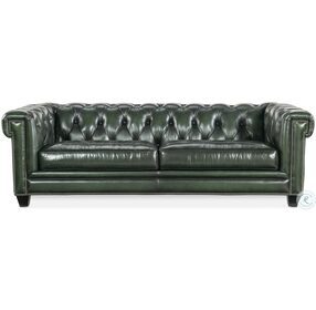 Charleston Black Tufted Leather Sofa