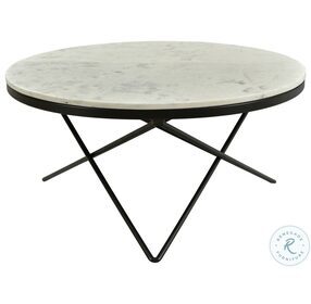 Haley White Marble And Black Occasional Table Set