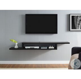 Wall Mounted Laminated Black 72" Asymmetrical TV Console