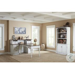 Durham Weathered White 70" Credenza With Hutch