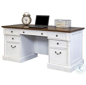 Durham Weathered White 66" Executive Home Office Set