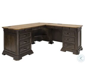 Sonoma Brown Executive L Shaped Home Office Set