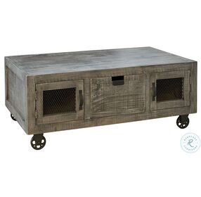 Micah Industrial Gray Storage Occasional Table Set