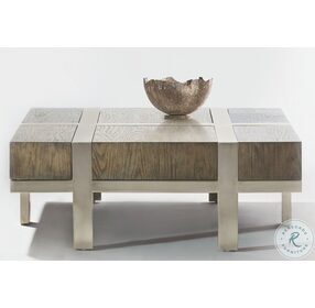 Leigh Rustic Grey And Tarnished Nickel Cocktail Table