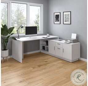 Equinox White 72" L Shaped Office Desk