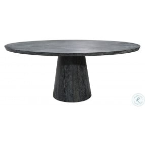 Jefferson Black Cerused Oak Oval Dining Table