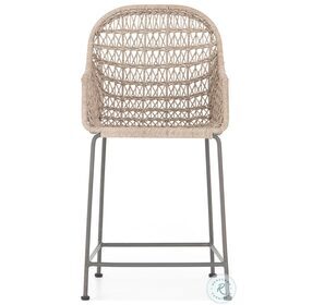 Bandera Vintage White Outdoor Woven Counter Height Stool