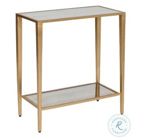 Joyce Gold Leaf 2 Tier Rectangular Accent Table
