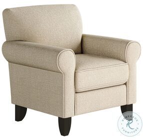 Sugarshack Oatmeal Rolled Arm Accent Chair