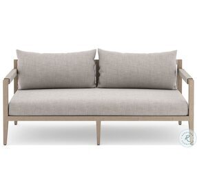 Sherwood Stone Gray and Washed Brown Outdoor Loveseat