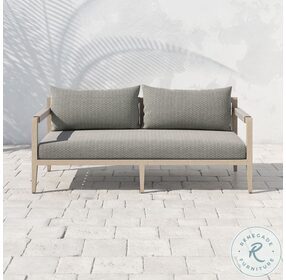Sherwood Faye Ash and Washed Brown Outdoor Loveseat