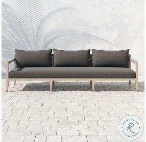 Sherwood Charcoal and Washed Brown Outdoor Sofa