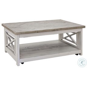 Willa White And Gray Rectangular Occasional Table Set
