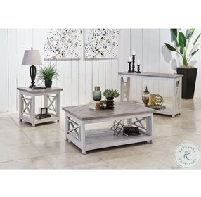 Willa White And Gray Rectangular Coffee Table