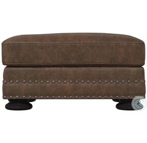 Foster Brown Leather Ottoman
