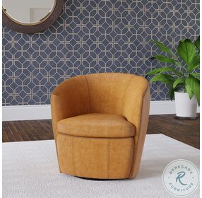 Barolo Vintage Saddle Leather Swivel Club Chair