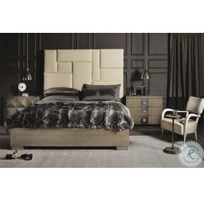 Mosaic Dark Taupe King Upholstered Panel Bed