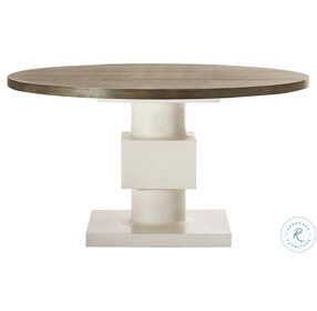 Newberry White Oak And Rustic Gray Round Dining Room Set