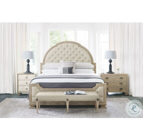 Santa Barbara Sandstone Tufted King Upholstered Panel Bed